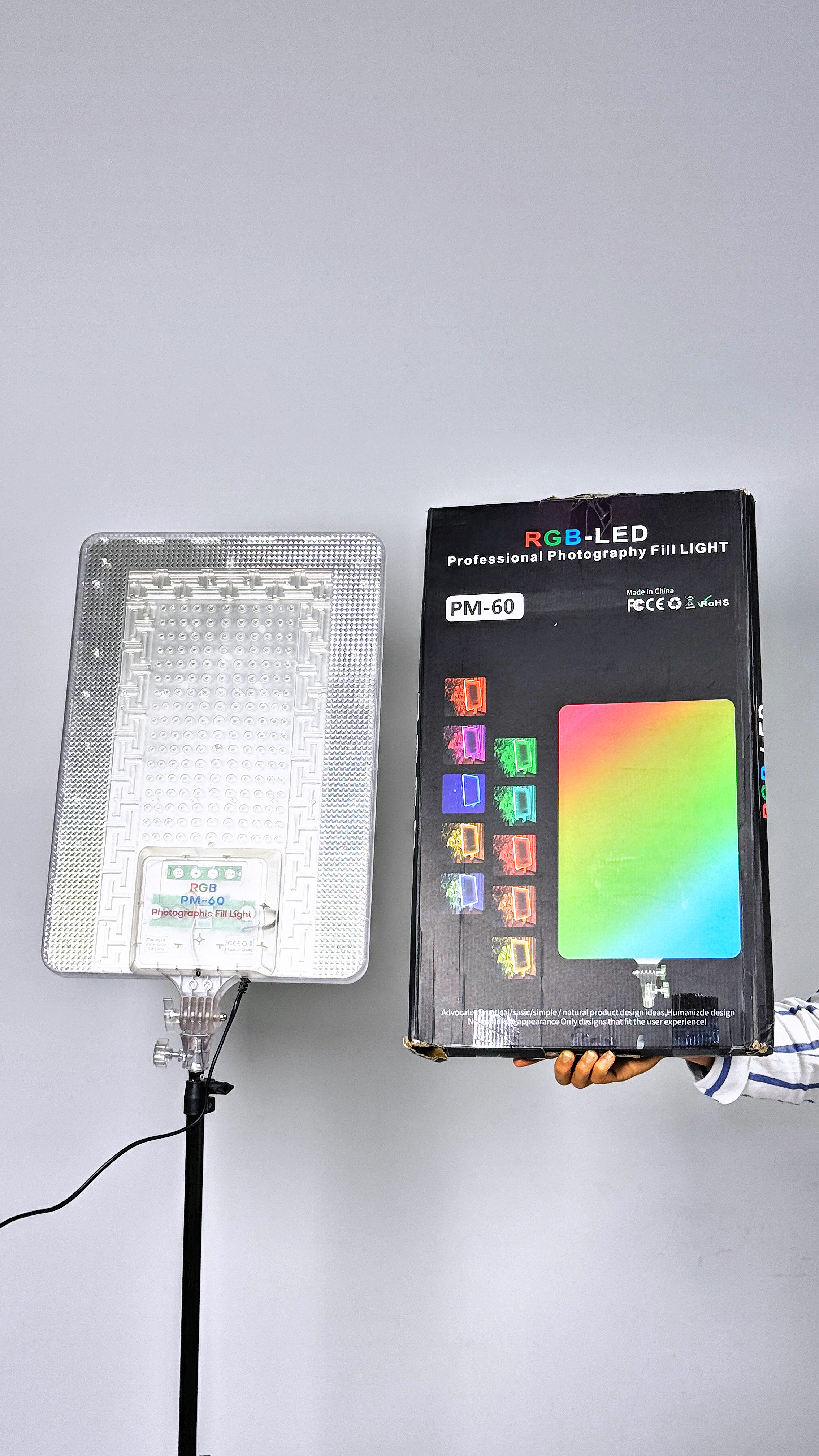 پنل نور حرفه‌ای RGB مدل PM-60 ویژه عکاسی و تولید محتوا
