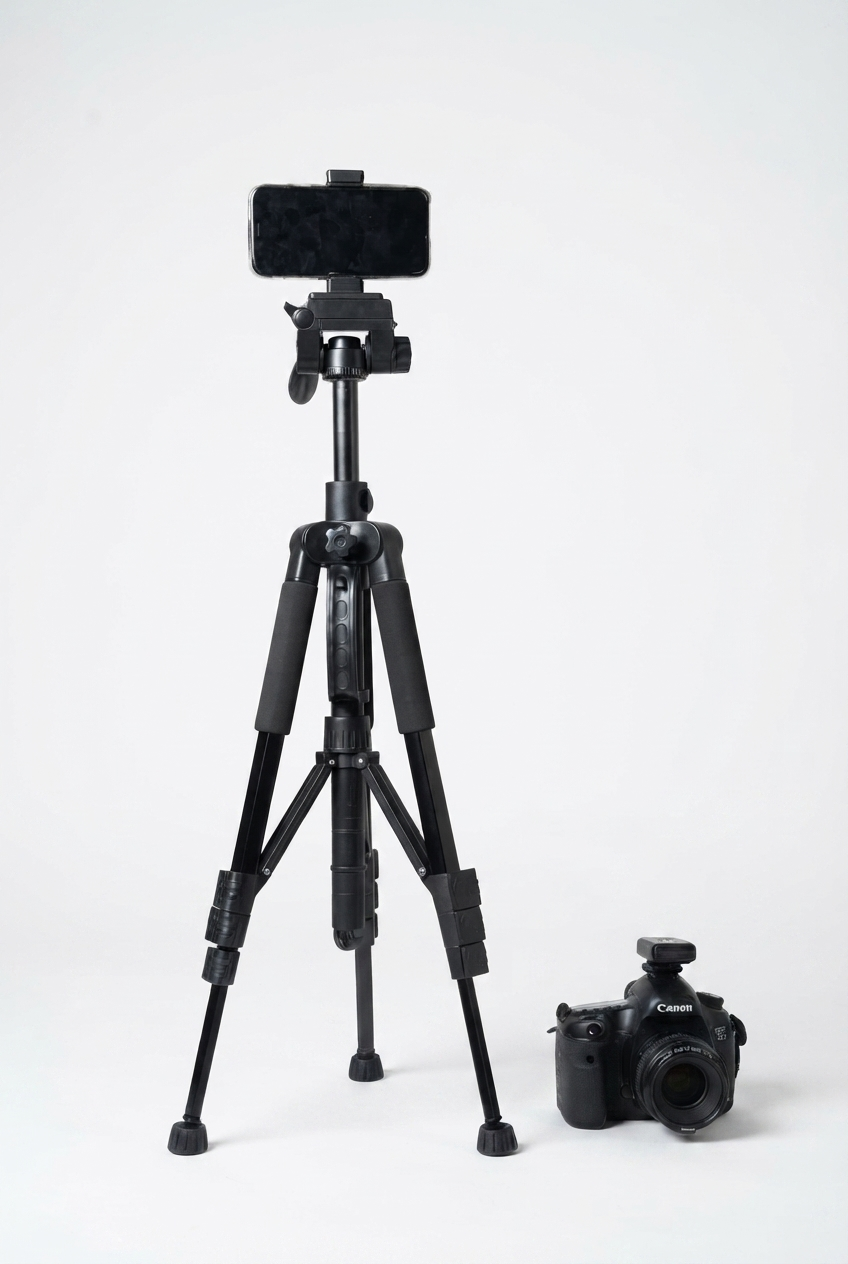 سه‌پایه حرفه‌ای دوربین و گوشی مدل ۱۵۸ سانتی‌متری (Tripod 158cm - 3Kg)