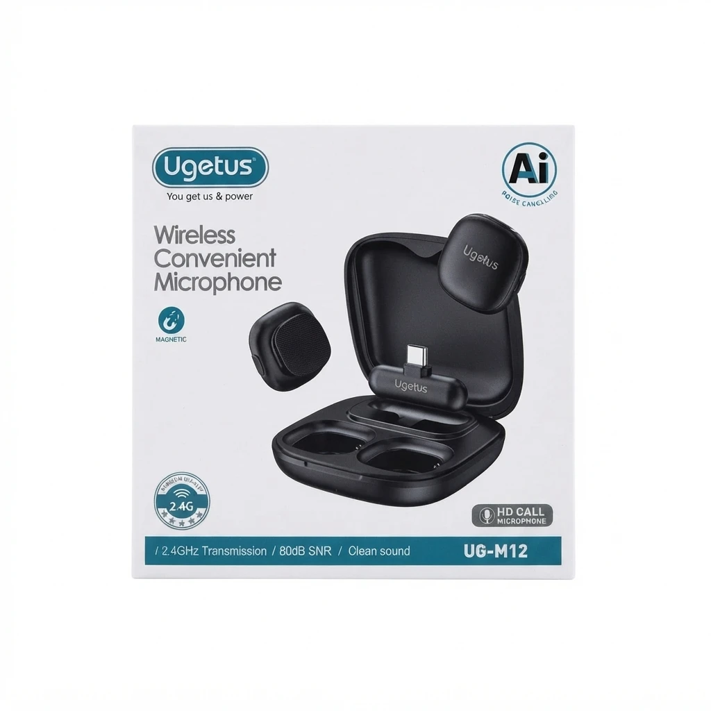 جعبه و بسته‌بندی میکروفون بیسیم Ugetus UG-M12