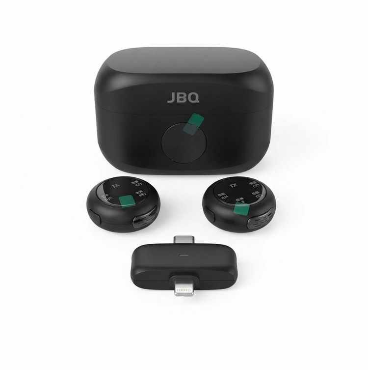 فرستنده و گیرنده میکروفون یقه ای JBQ تایپ سی و لایتنینگ