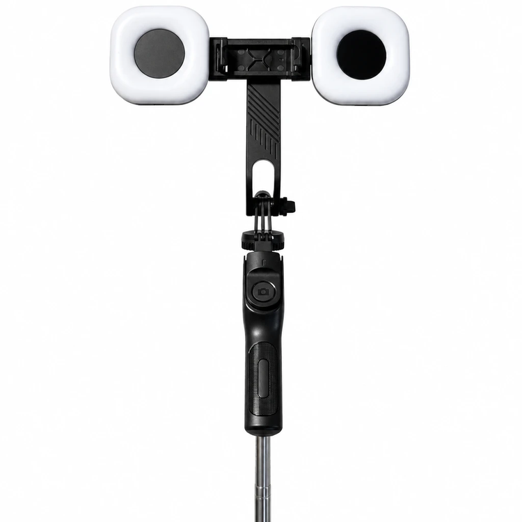 سلفی استیک و سه پایه عکاسی K50 پلاس با دو نور LED