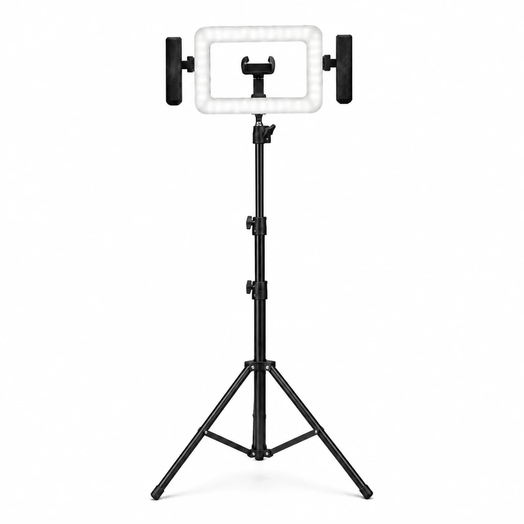 کیت رینگ لایت دوکاره مدل CY-865 (دستی و پایهدار) همراه با هولدر موبایل و ریموت